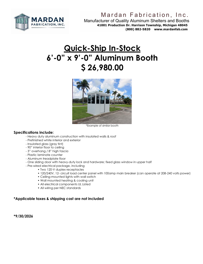 6x9 In Stock MFI Booth